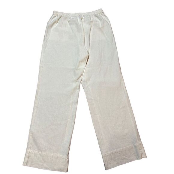 Soft Surroundings Women’s Straight Leg Gauze Pull On Pants Cream sz Small - Picture 3 of 12